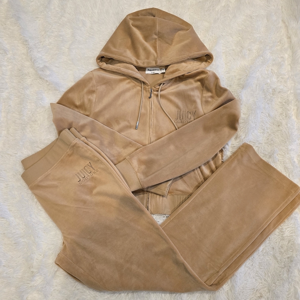 Juicy Couture Tan Velour Tracksuit